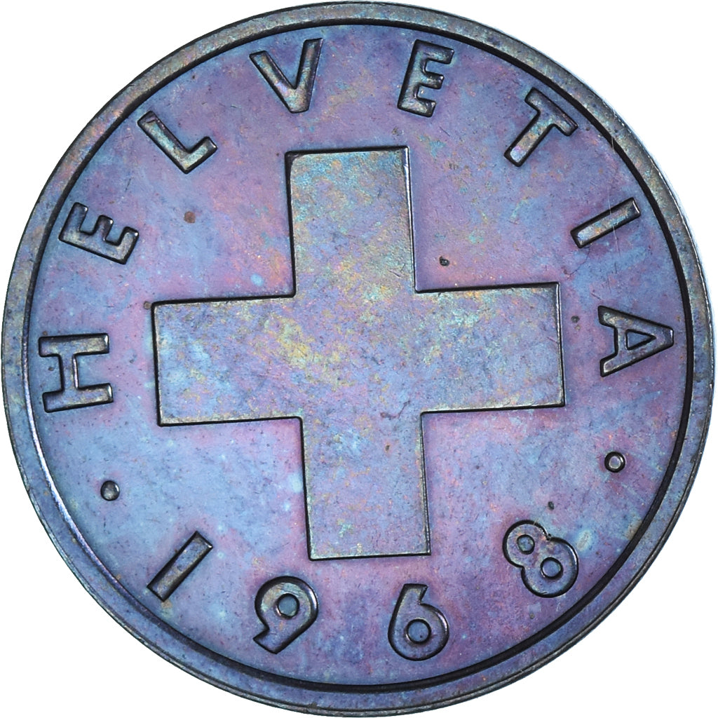 Munten, Zwitserland, 2 Rappen, 1968, Bern, ZF+, Bronzen, KM:47