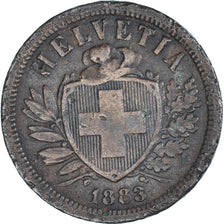 Coin, Switzerland, 2 Rappen, 1883, Bern, VF(30-35), Bronze, KM:4.1