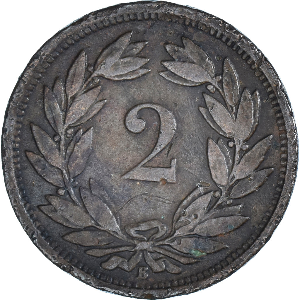 Coin, Switzerland, 2 Rappen, 1883, Bern, VF(30-35), Bronze, KM:4.1