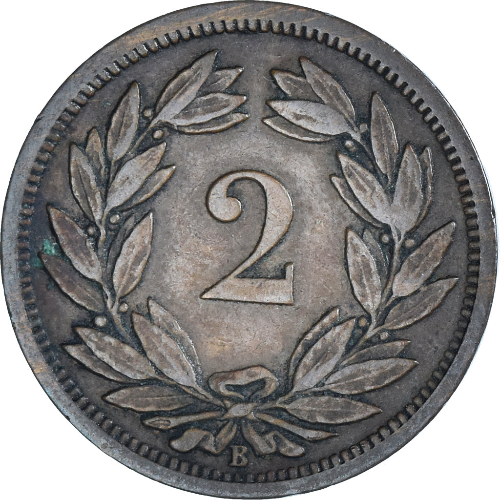 Coin, Switzerland, 2 Rappen, 1886, Bern, EF(40-45), Bronze, KM:4.1