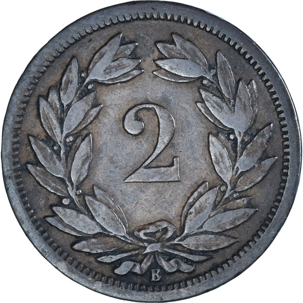 Coin, Switzerland, 2 Rappen, 1888, Bern, VF(30-35), Bronze, KM:4.1