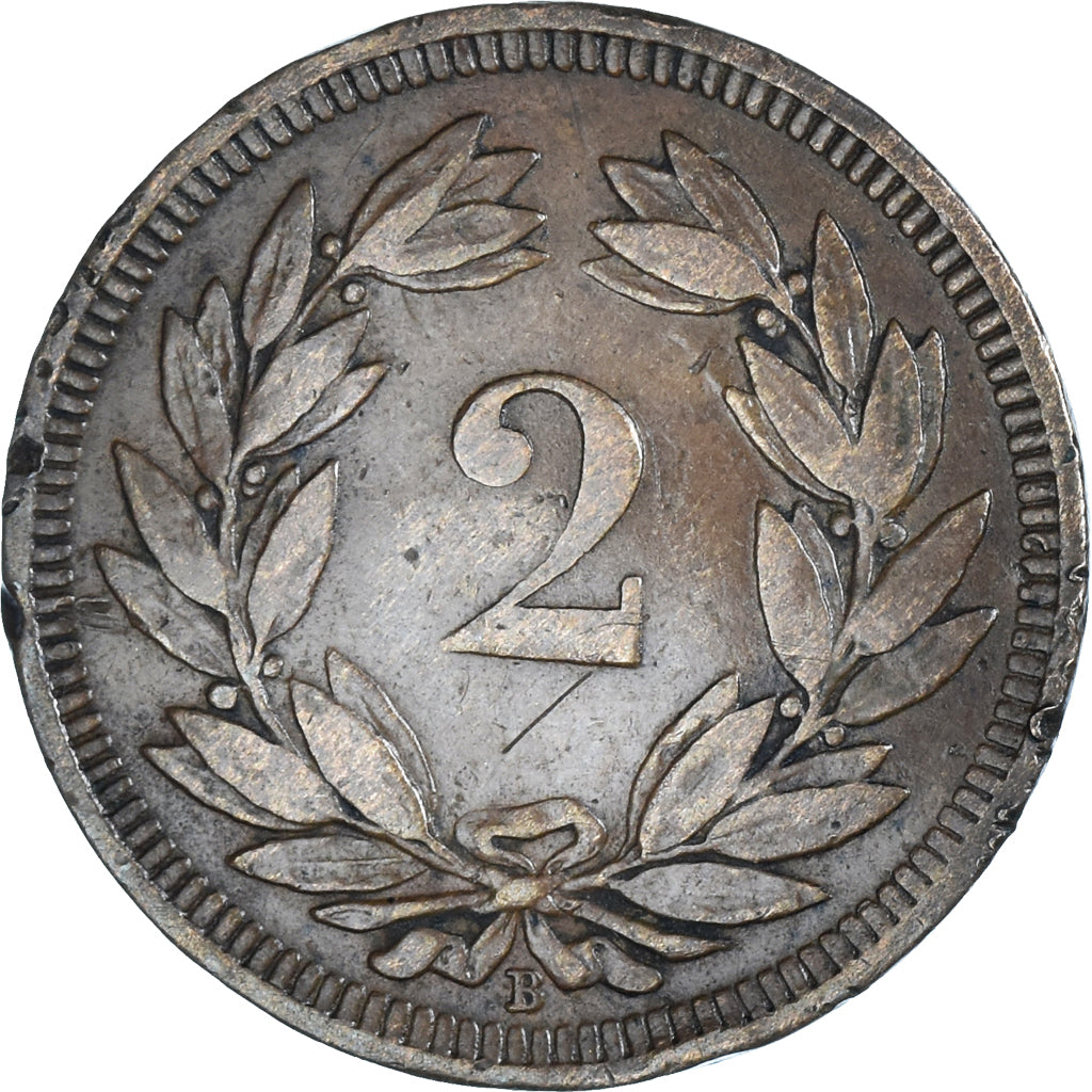 Coin, Switzerland, 2 Rappen, 1893, Bern, VF(30-35), Bronze, KM:4.2