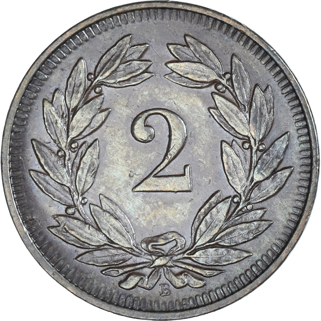 Coin, Switzerland, 2 Rappen, 1898, Bern, AU(50-53), Bronze, KM:4.2