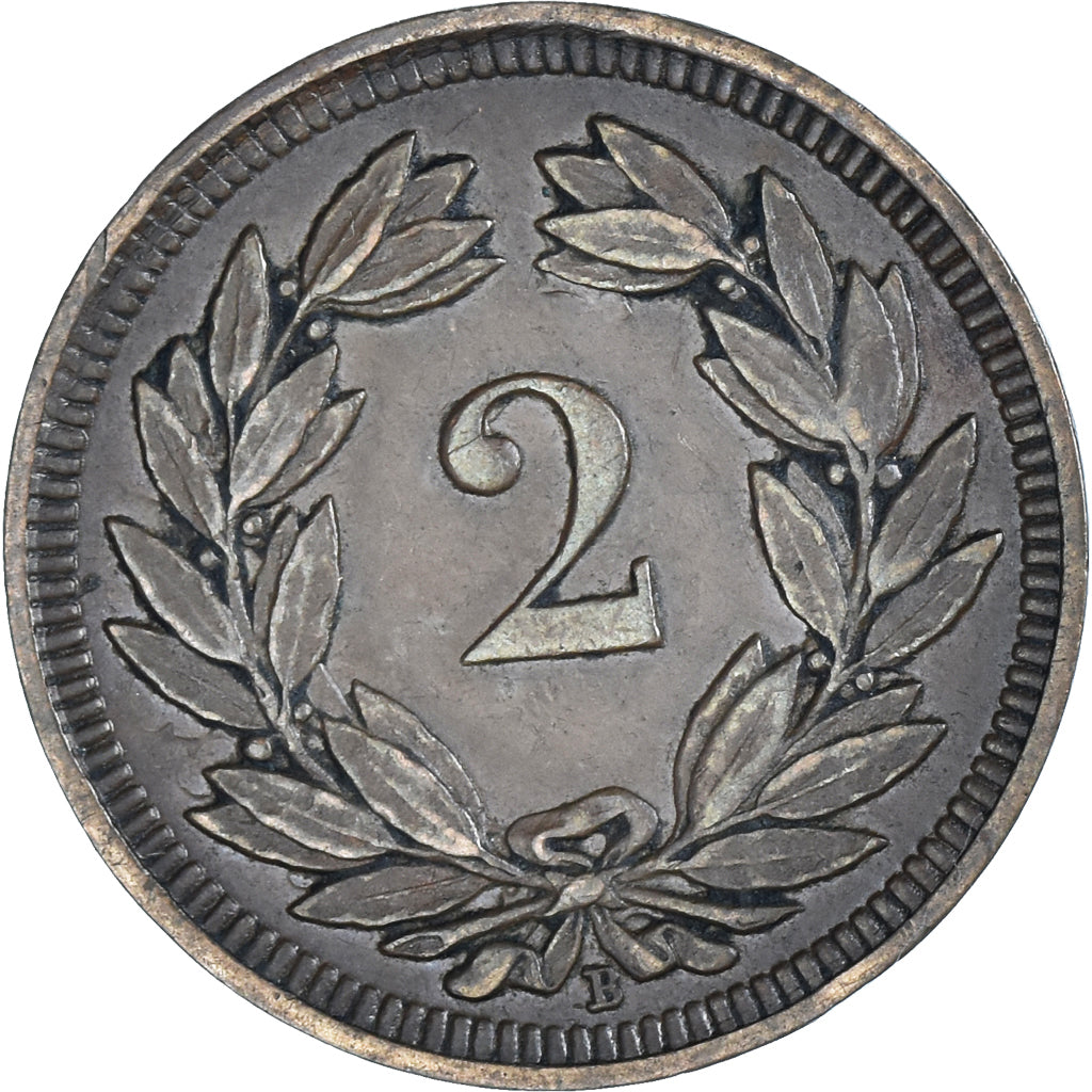 Moneda, Suiza, 2 Rappen, 1900, Bern, MBC+, Bronce, KM:4.2