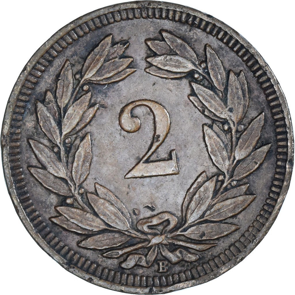 Moneta, Szwajcaria, 2 Rappen, 1902, Bern, EF(40-45), Brązowy, KM:4.2