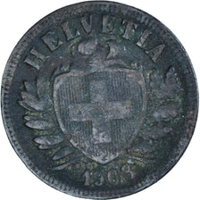 Coin, Switzerland, 2 Rappen, 1908, Bern, VF(20-25), Bronze, KM:4.2