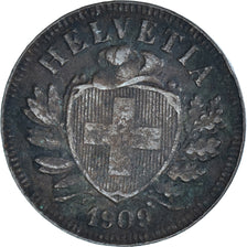Coin, Switzerland, 2 Rappen, 1909, Bern, VF(20-25), Bronze, KM:4.2