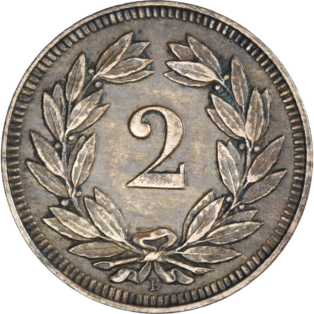 Coin, Switzerland, 2 Rappen, 1918, Bern, AU(50-53), Bronze, KM:4.2