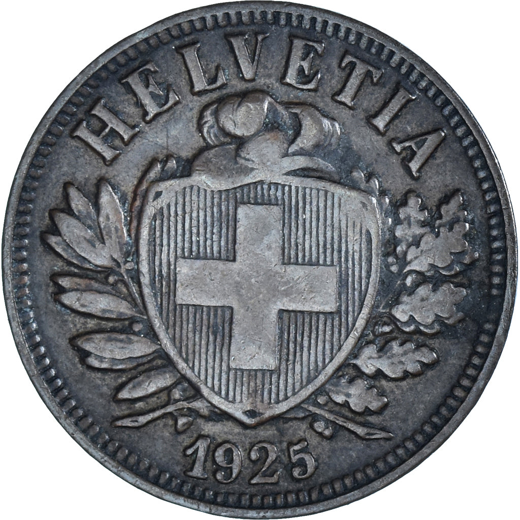 Coin, Switzerland, 2 Rappen, 1925, Bern, EF(40-45), Bronze, KM:4.2