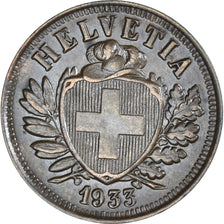 Coin, Switzerland, 2 Rappen, 1933, Bern, AU(50-53), Bronze, KM:4.2a