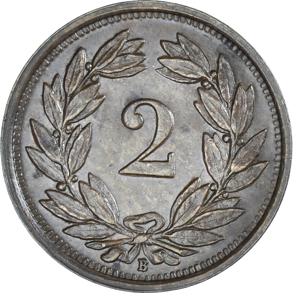 Coin, Switzerland, 2 Rappen, 1933, Bern, AU(50-53), Bronze, KM:4.2a