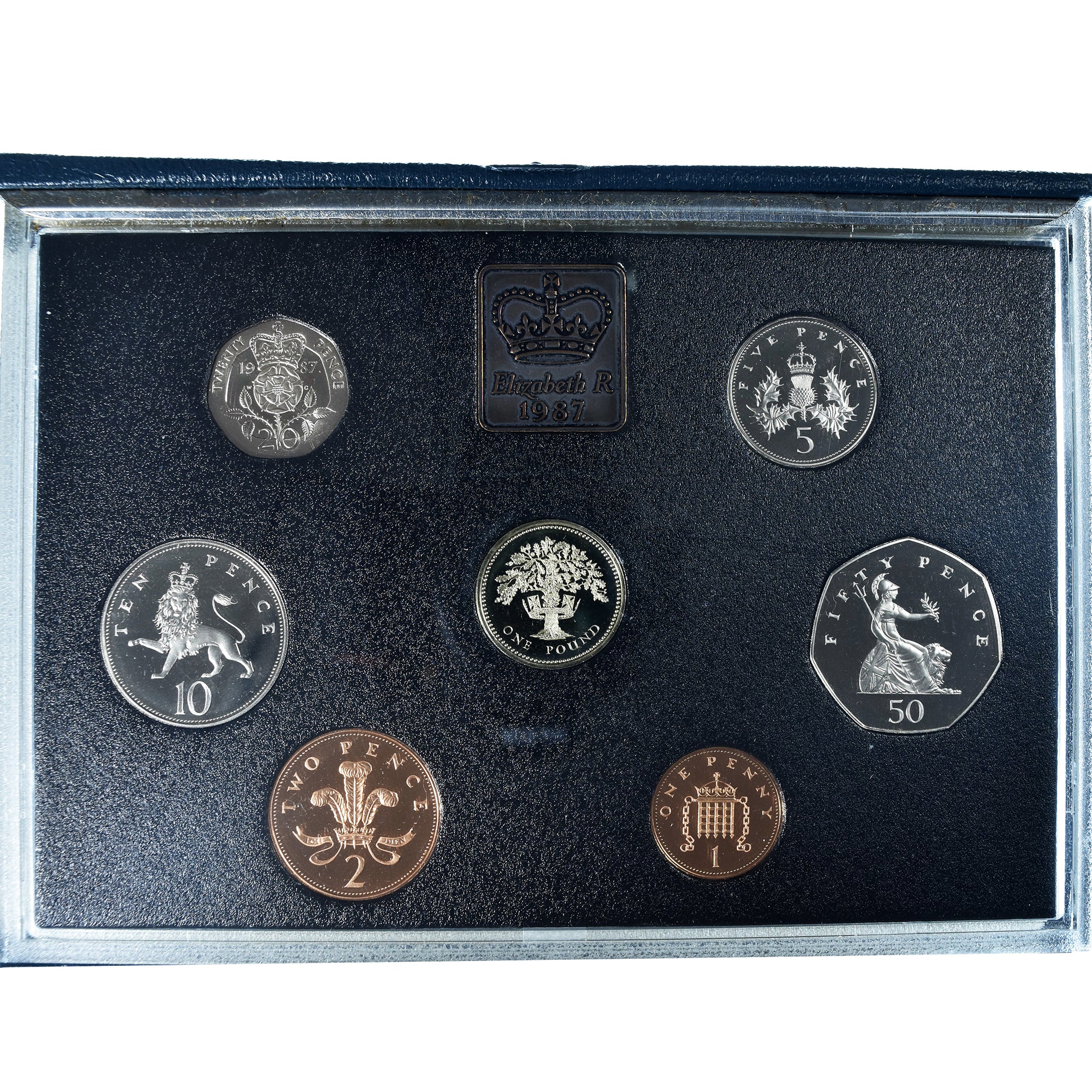 Coin, Great Britain, Set, 1987, British Royal Mint, Elizabeth II Standard Pound
