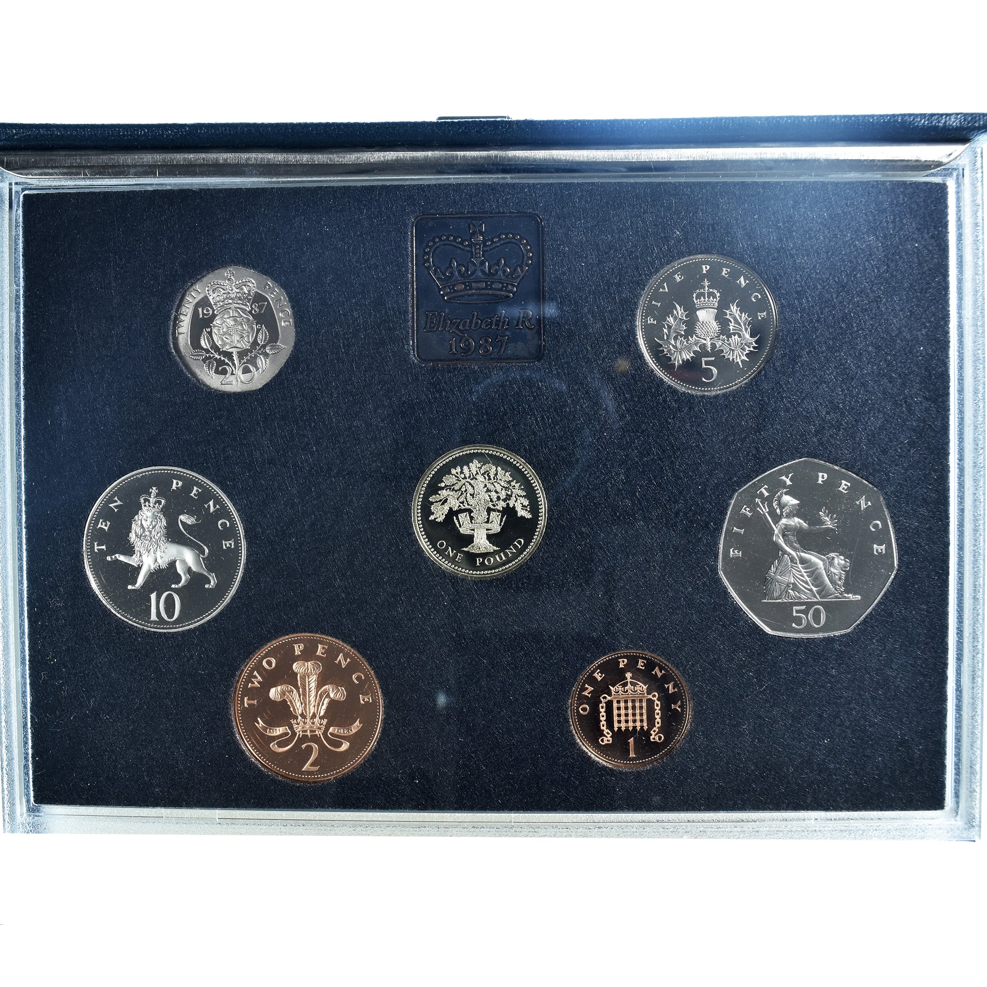 Coin, Great Britain, Set, 1987, British Royal Mint, Elizabeth II Standard Pound