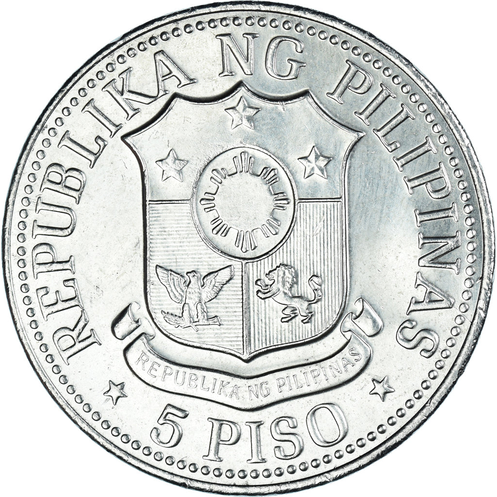 Moneda, Filipinas, 5 Piso, 1975, SC, Níquel, KM:210.1