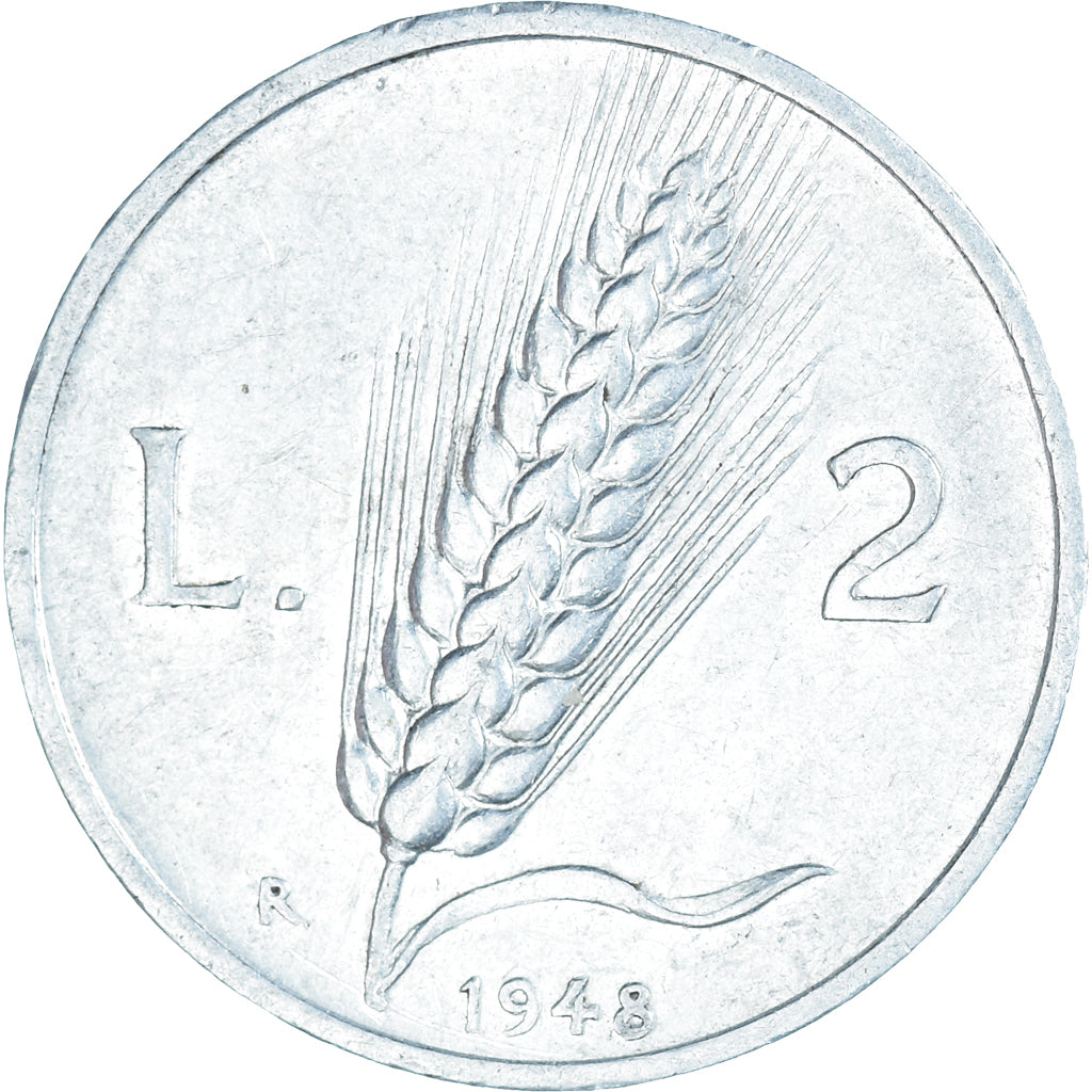 Coin, Italy, 2 Lire, 1948, Rome, EF(40-45), Aluminum, KM:88