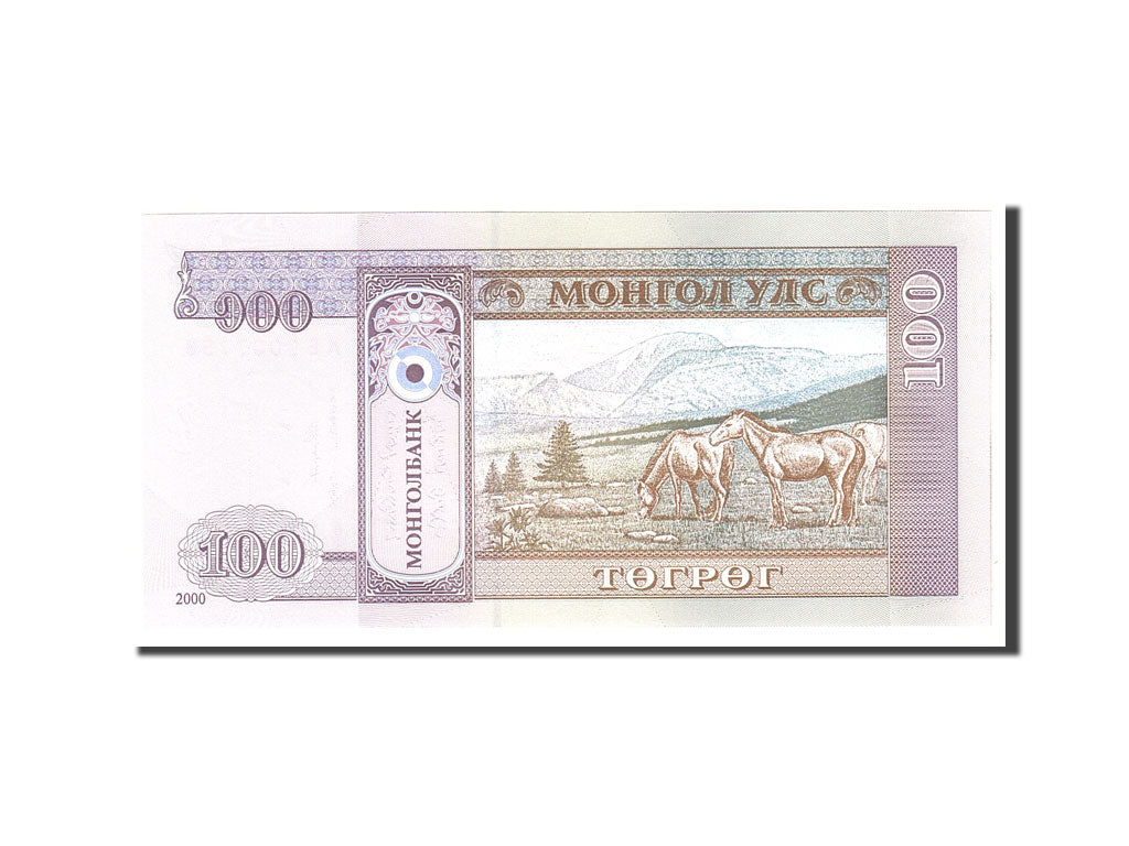 Banknot, Mongolia, 100 Tugrik, 2000, Undated, KM:65a, UNC(65-70)