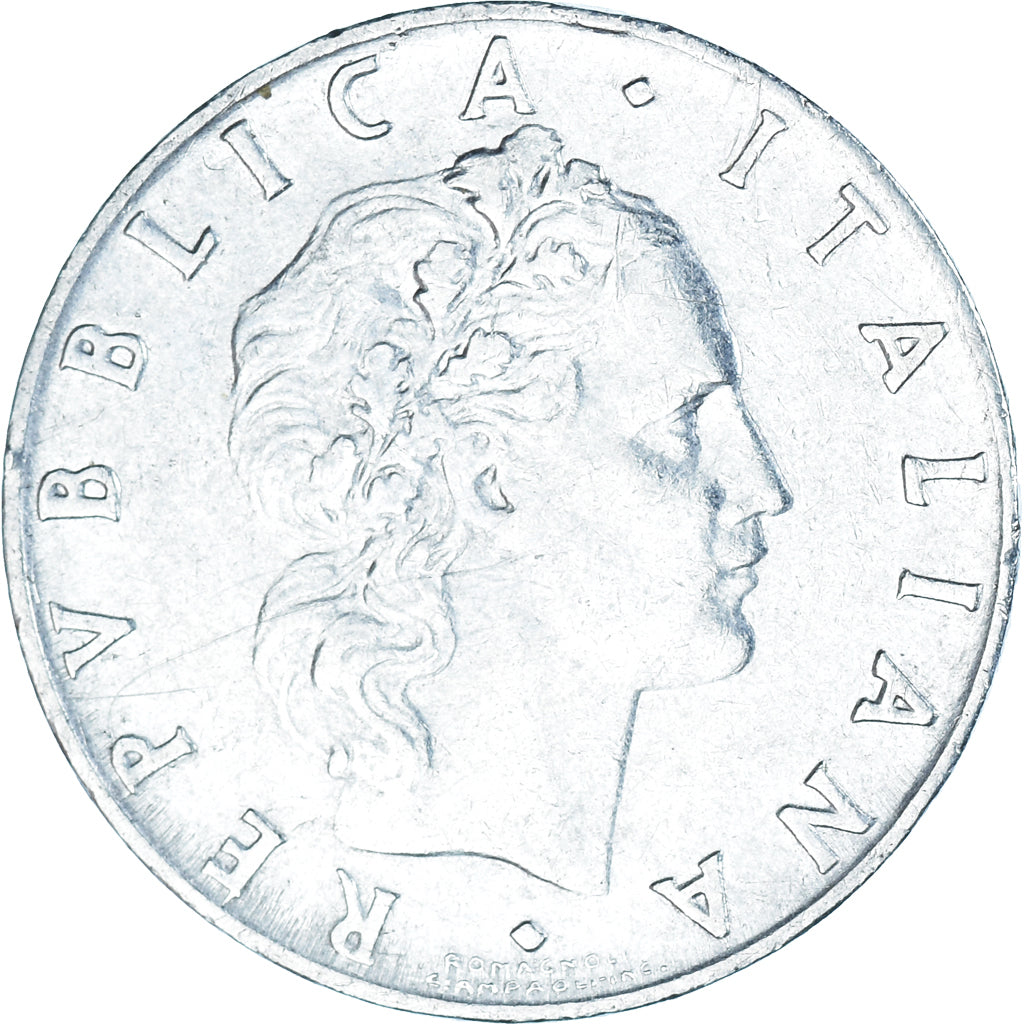 Moneta, Włochy, 50 Lire, 1966, Rome, AU(50-53), Stal nierdzewna, KM:95.1