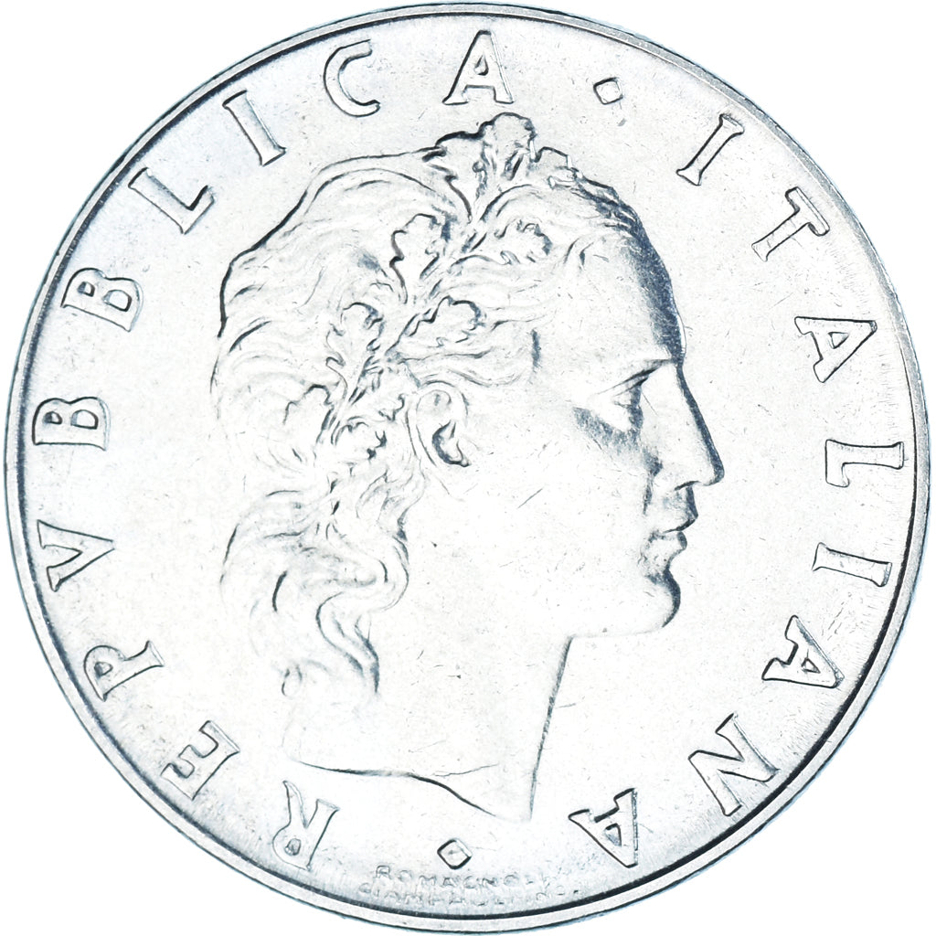Moneta, Włochy, 50 Lire, 1969, Rome, MS(63), Stal nierdzewna, KM:95.1