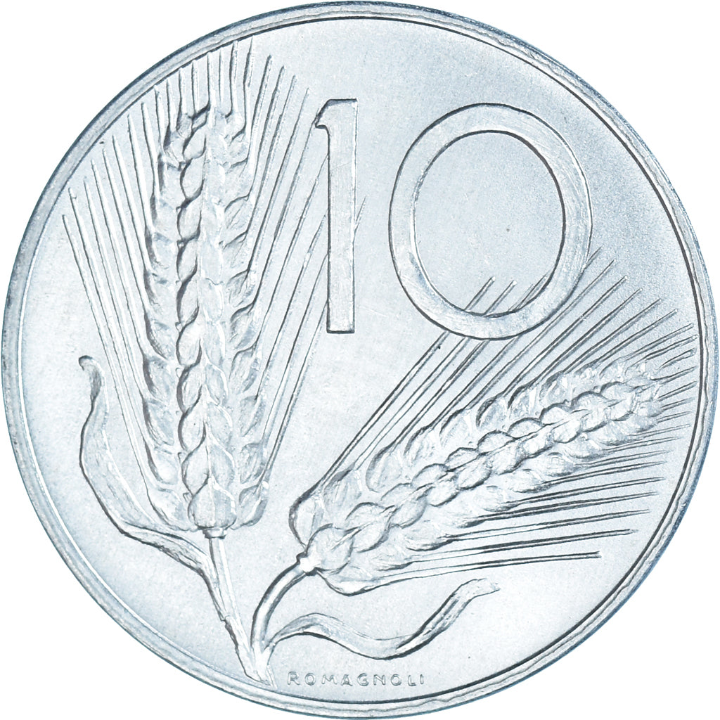 Münze, Italien, 10 Lire, 1974, Rome, UNZ, Aluminium, KM:93