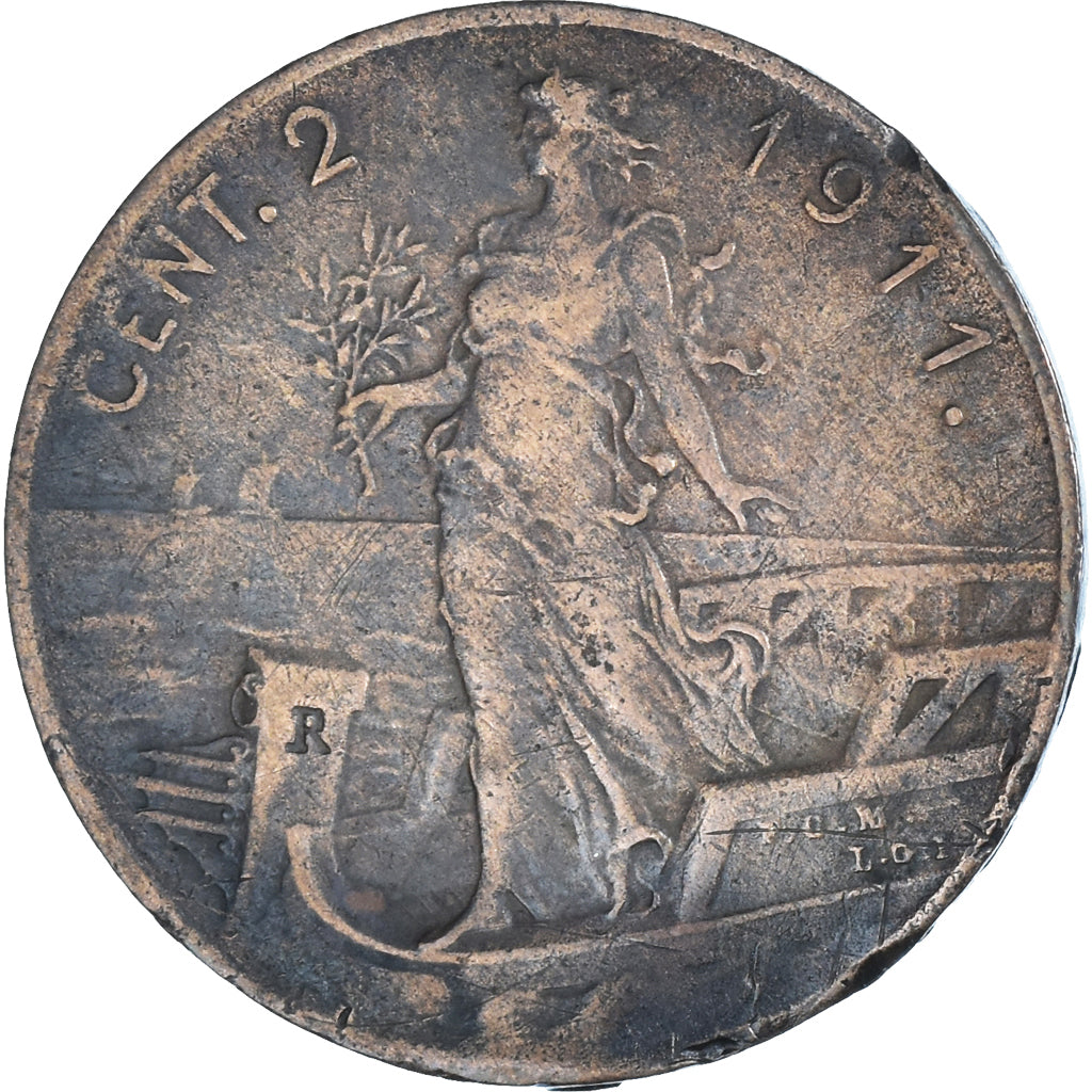 Monnaie, Italie, Vittorio Emanuele III, 2 Centesimi, 1911, Rome, TB, Bronze