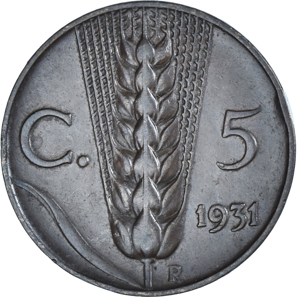 Moneta, Italia, Vittorio Emanuele III, 5 Centesimi, 1931, Rome, BB+, Bronzo