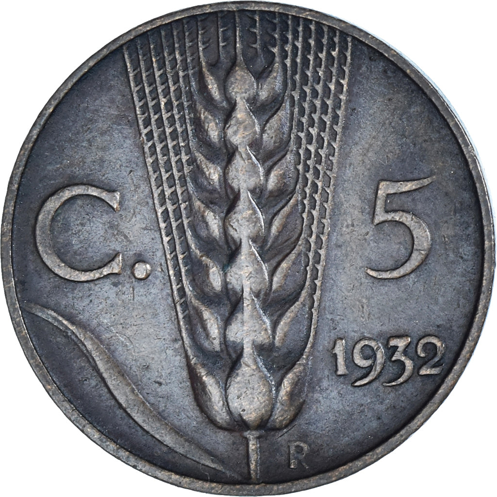 Moeda, Itália, Vittorio Emanuele III, 5 Centesimi, 1932, Rome, EF(40-45)