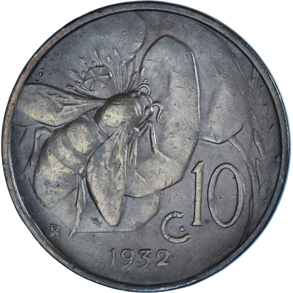 Coin, Italy, Vittorio Emanuele III, 10 Centesimi, 1932, Rome, VF(20-25), Bronze