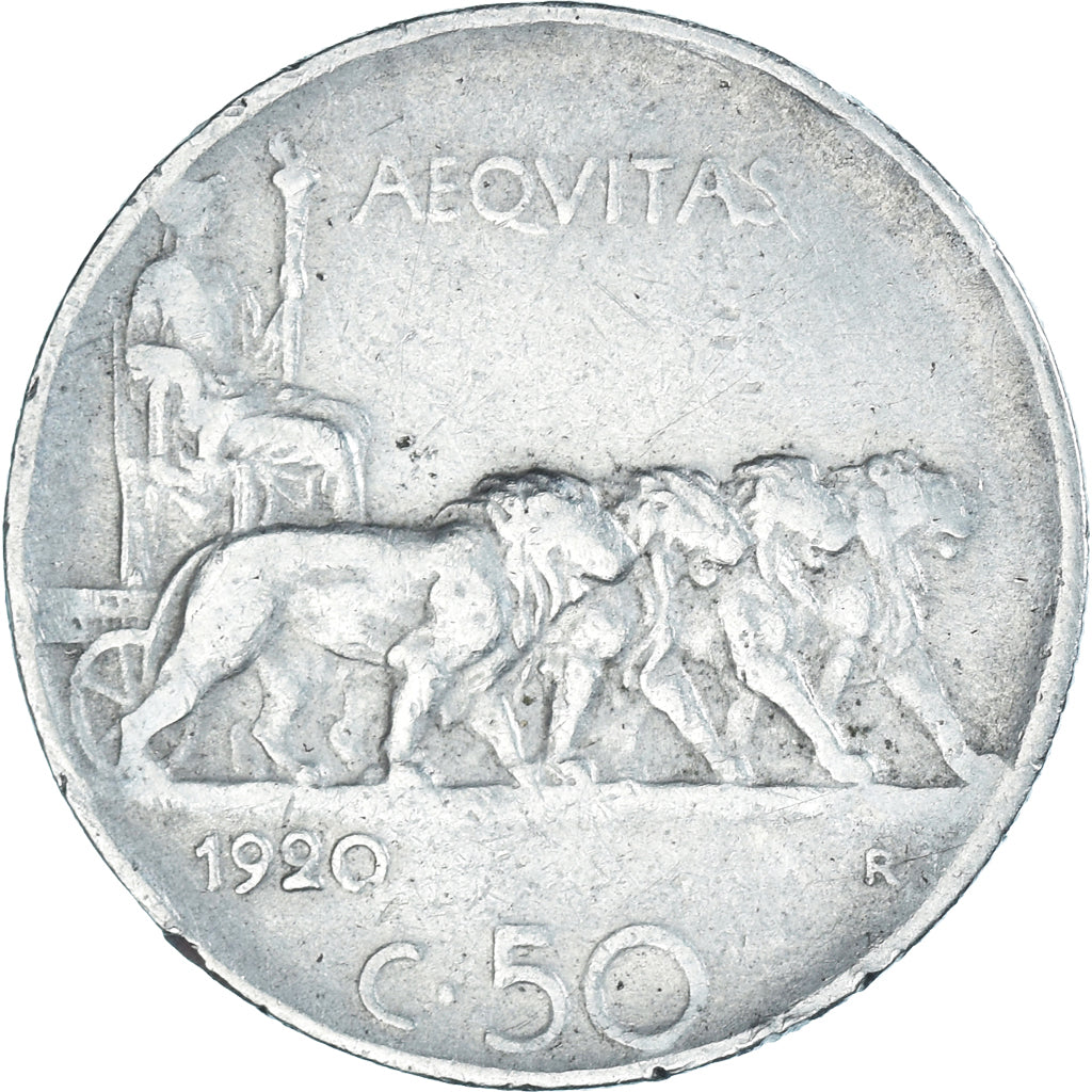 Moeda, Itália, Vittorio Emanuele III, 50 Centesimi, 1920, Rome, VF(20-25)