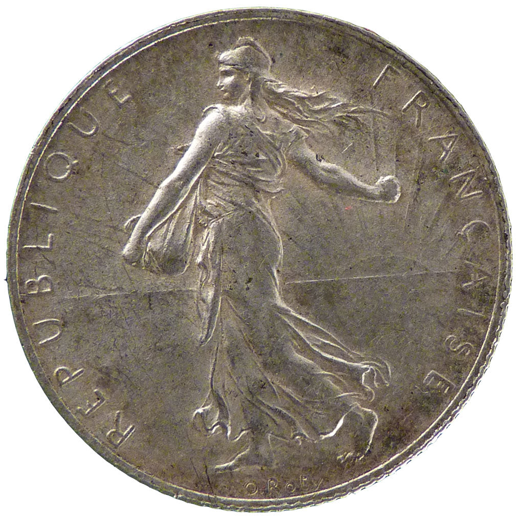 FRANCE, Semeuse, 2 Francs, 1916, Paris, KM #845.1, MS(60-62), Silver, 27,...