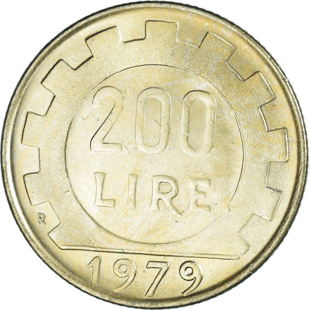 Coin, Italy, 200 Lire, 1979, Rome, MS(63), Aluminum-Bronze, KM:105