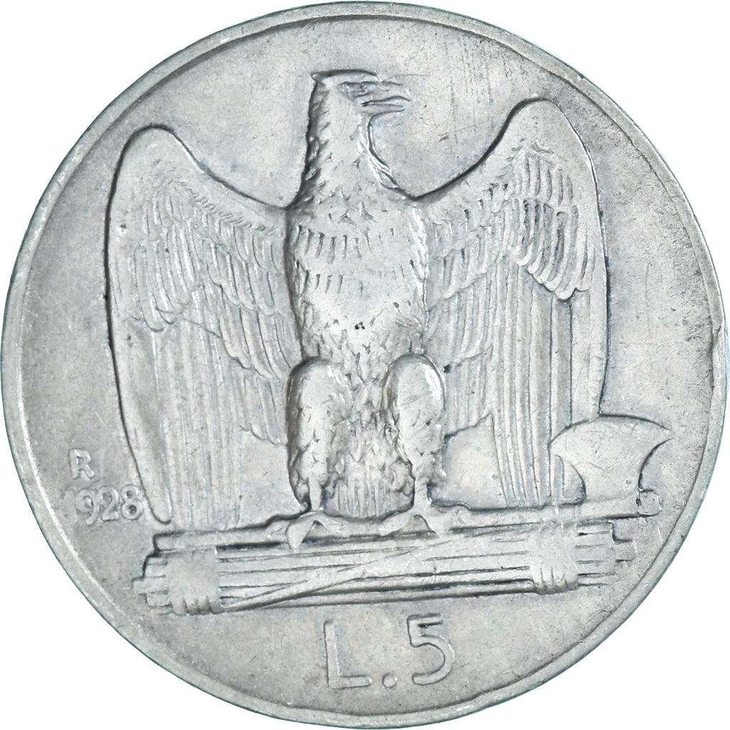 Münze, Italien, Vittorio Emanuele III, 5 Lire, 1928, Rome, SS, Silber, KM:67.1