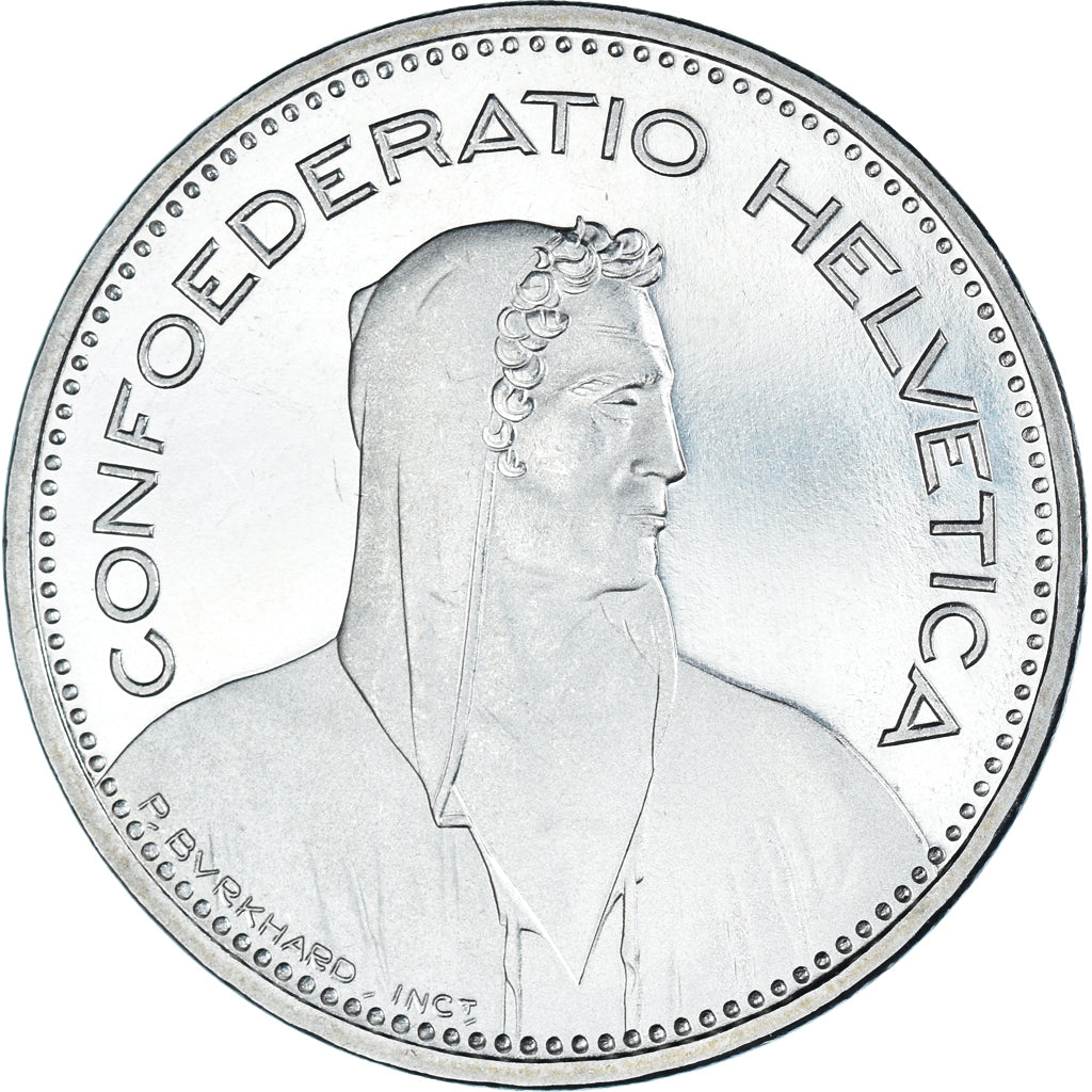 Coin, Switzerland, 5 Francs, 1987, Bern, BE, MS(65-70), Copper-nickel, KM:40a.3