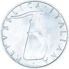 Coin, Italy, 5 Lire, 1975, Rome, MS(63), Aluminum, KM:92