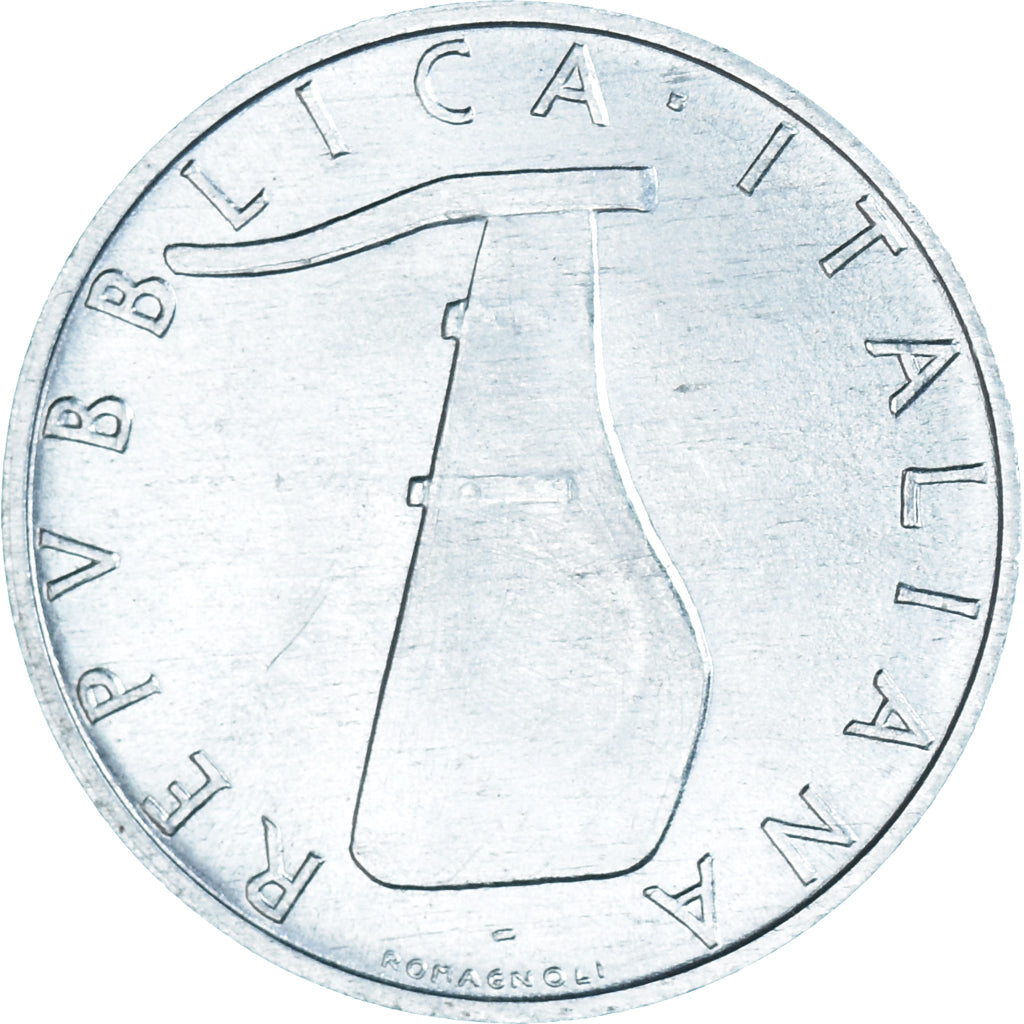 Coin, Italy, 5 Lire, 1977, Rome, MS(63), Aluminum, KM:92