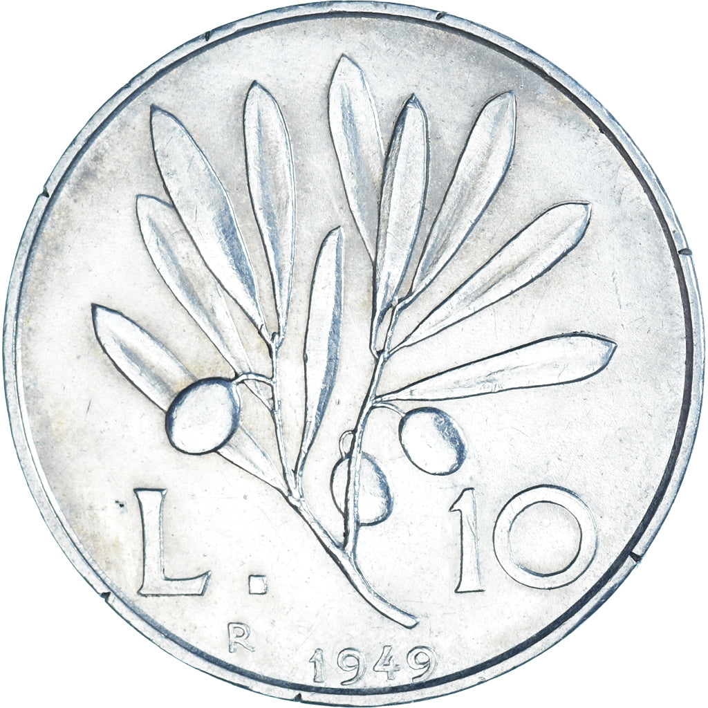 Monnaie, Italie, 10 Lire, 1949, Rome, TTB+, Aluminium, KM:90