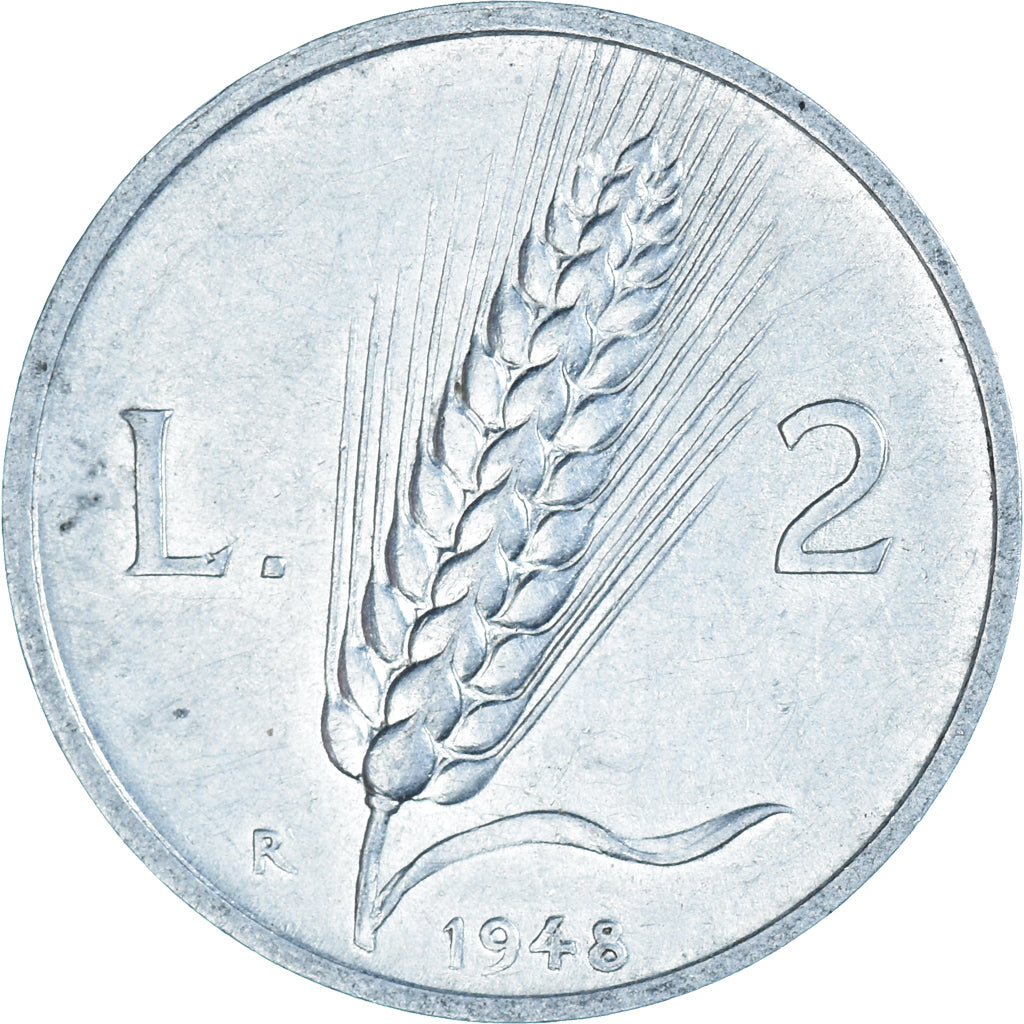Coin, Italy, 2 Lire, 1948, Rome, EF(40-45), Aluminum, KM:88