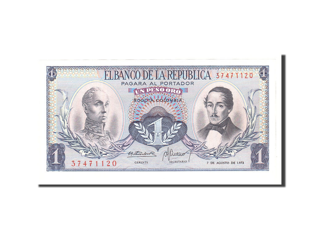 Colombia, 1 Peso Oro, 1973, KM:404e, 1973-08-07, UNC(65-70)