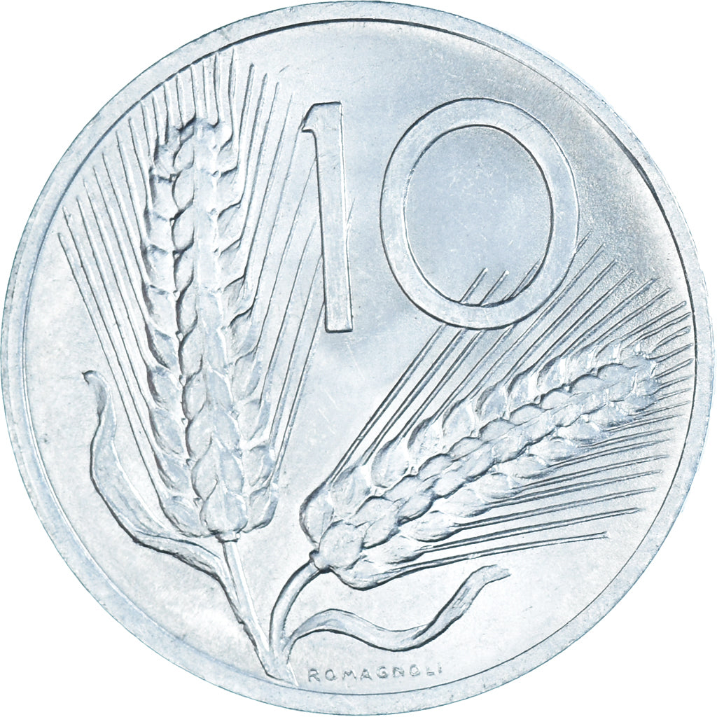 Moeda, Itália, 10 Lire, 1967, Rome, AU(50-53), Alumínio, KM:93