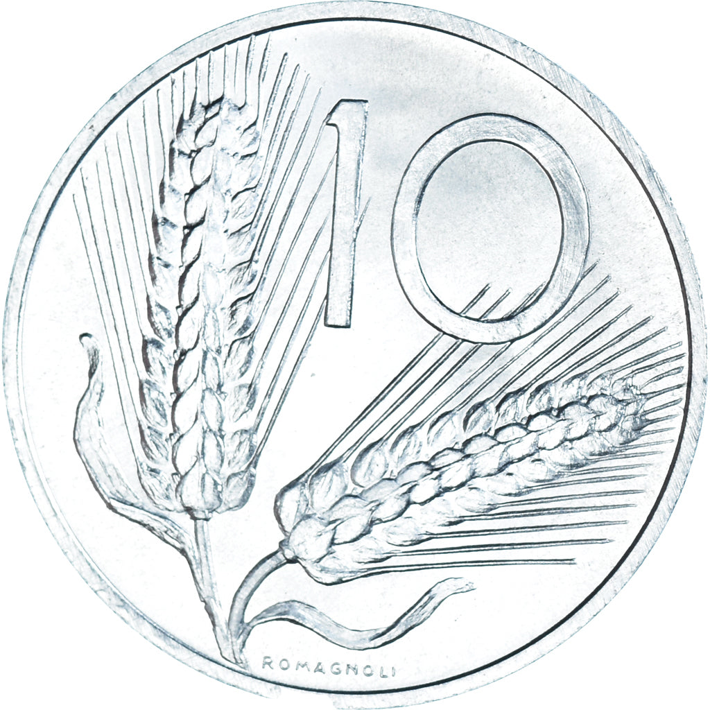 Moeda, Itália, 10 Lire, 1969, Rome, MS(63), Alumínio, KM:93