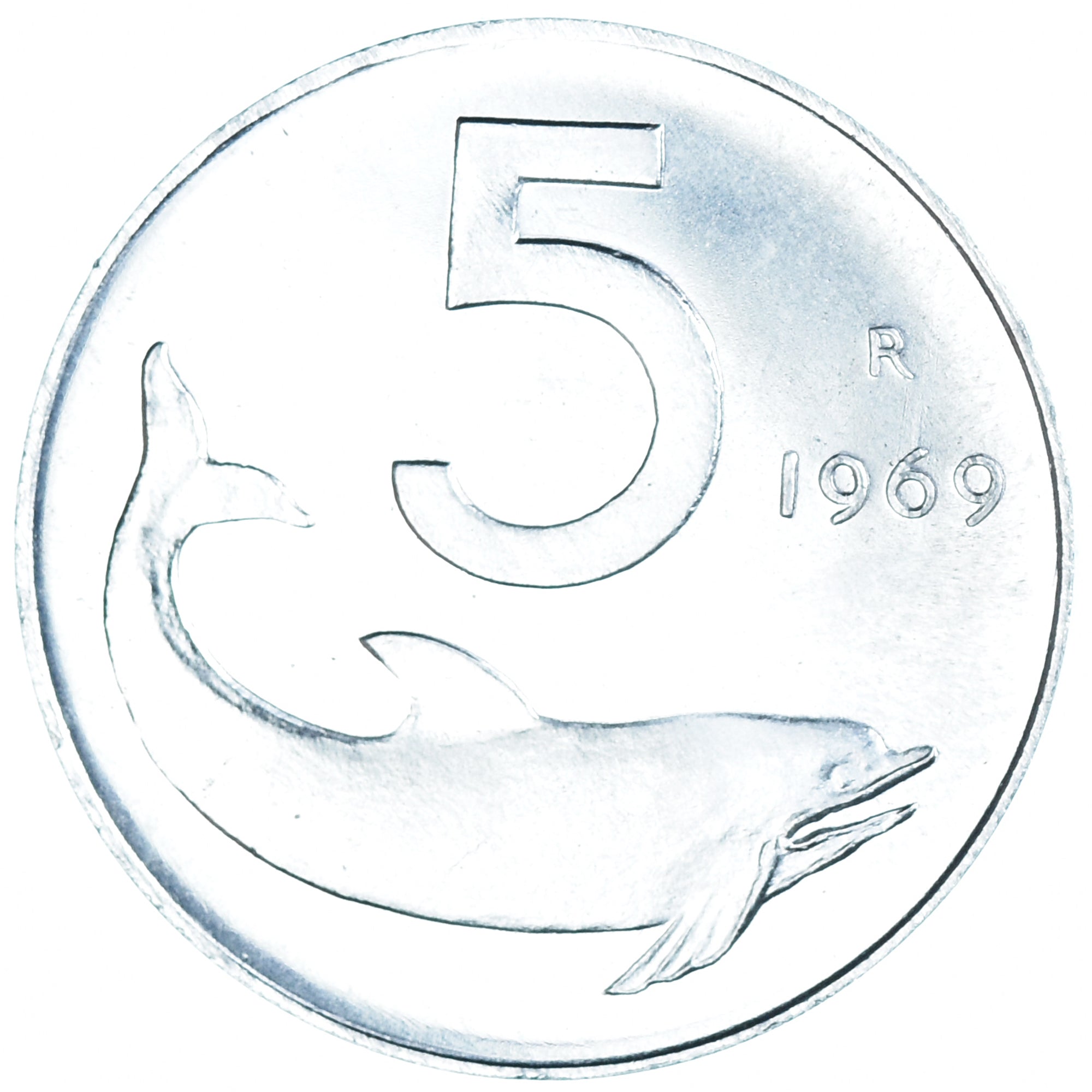 Coin, Italy, 5 Lire, 1969, Rome, MS(63), Aluminum, KM:92