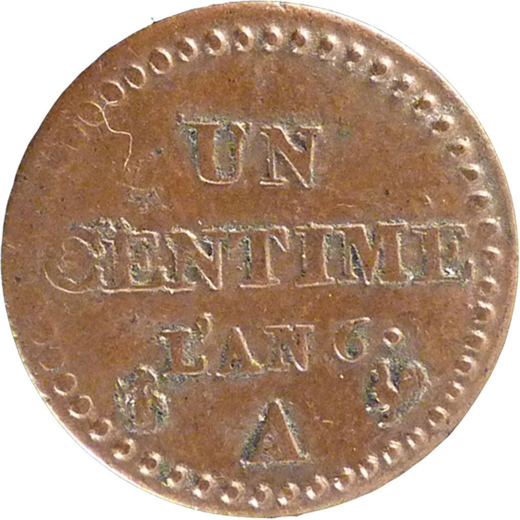 FRANCE, Dupré, 1 Centime, 1798, Paris, EF(40-45), Bronze, 18, Gadoury #76, 2.30
