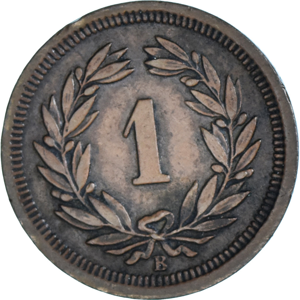 Coin, Switzerland, Rappen, 1890, Bern, AU(50-53), Bronze, KM:3.1