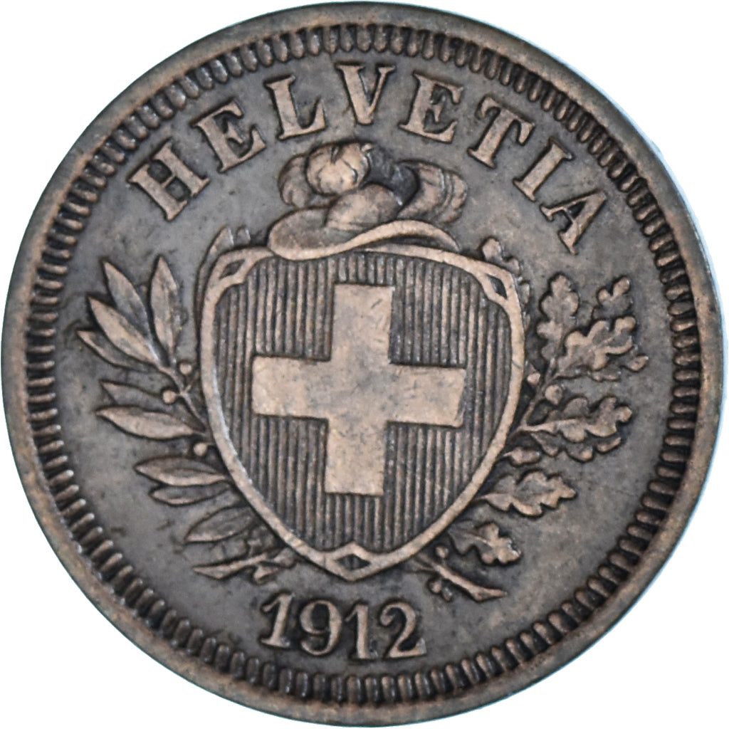Munten, Zwitserland, Rappen, 1912, Bern, ZF, Bronzen, KM:3.2