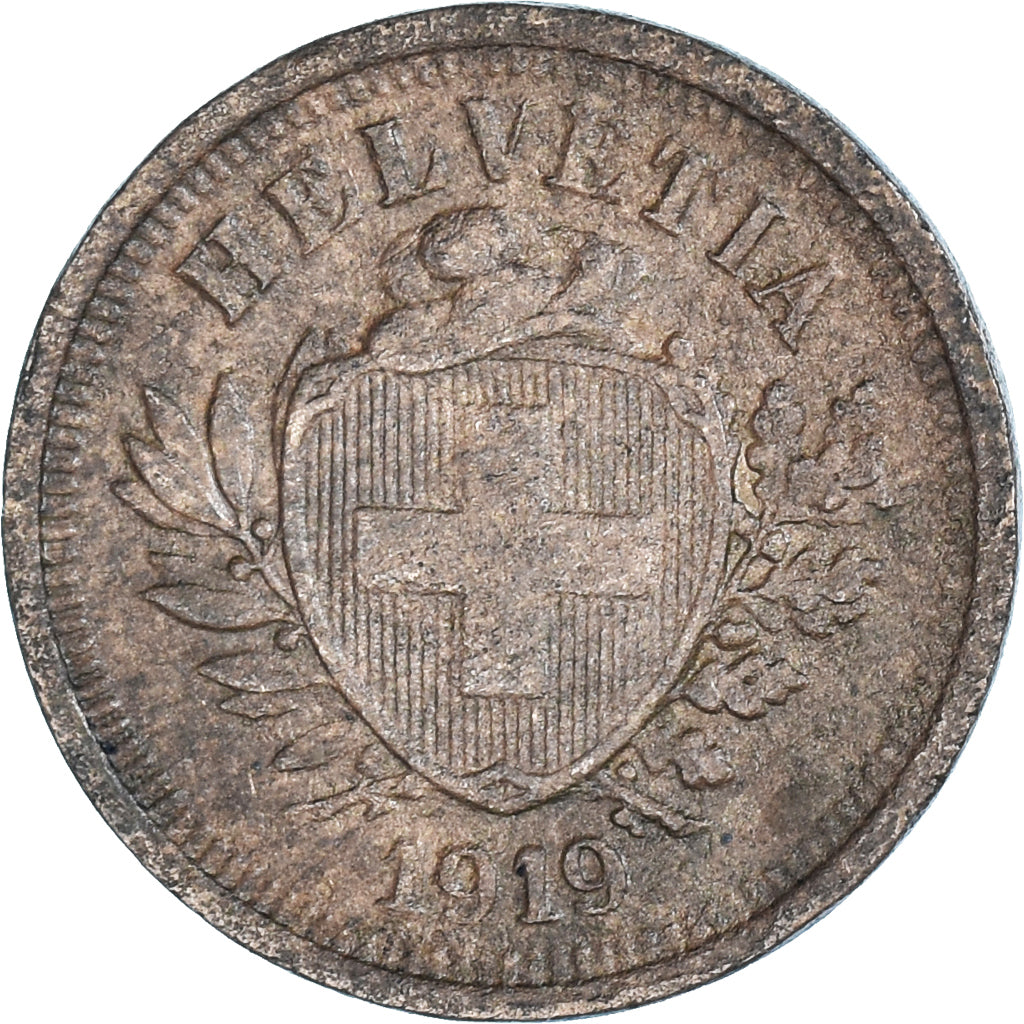 Moneta, Szwajcaria, Rappen, 1919, Bern, EF(40-45), Brązowy, KM:3.2