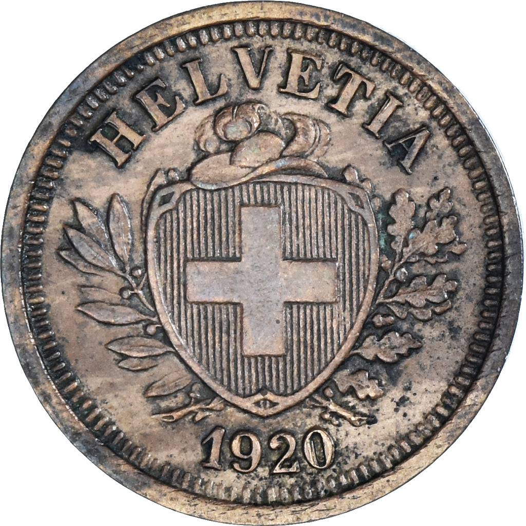 Coin, Switzerland, Rappen, 1920, Bern, EF(40-45), Bronze, KM:3.2