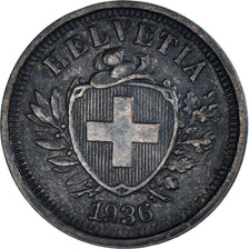 Coin, Switzerland, Rappen, 1936, Bern, EF(40-45), Bronze, KM:3.2