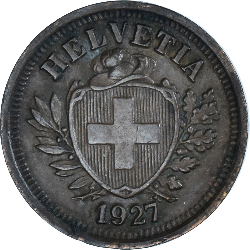 Coin, Switzerland, Rappen, 1927, Bern, EF(40-45), Bronze, KM:3.2