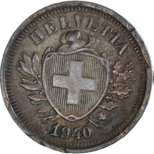 Coin, Switzerland, Rappen, 1940, Bern, EF(40-45), Bronze, KM:3.2