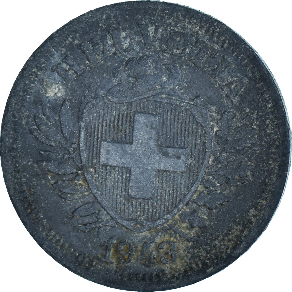 Munten, Zwitserland, Rappen, 1943, Bern, FR, Zinc, KM:3a