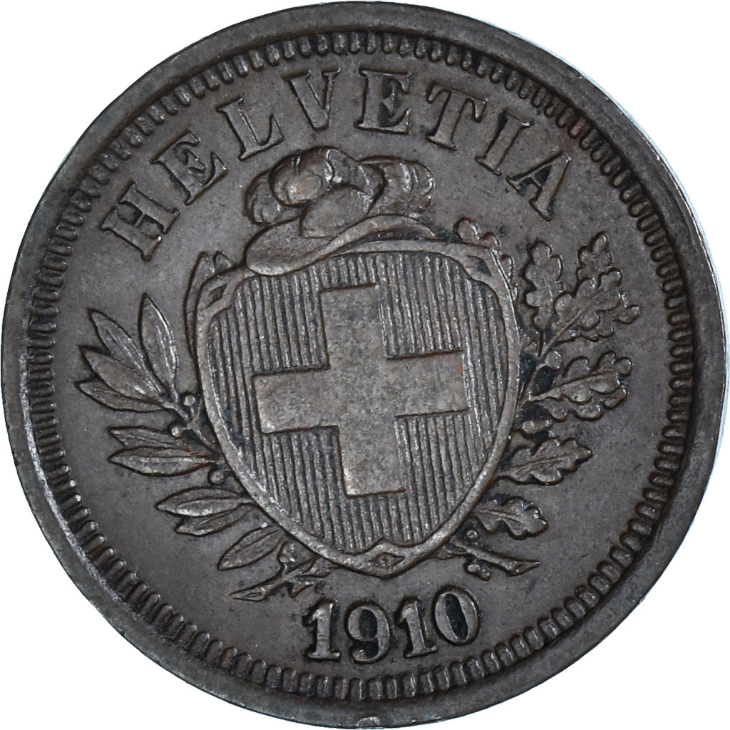 Coin, Switzerland, Rappen, 1910, Bern, AU(50-53), Bronze, KM:3.2